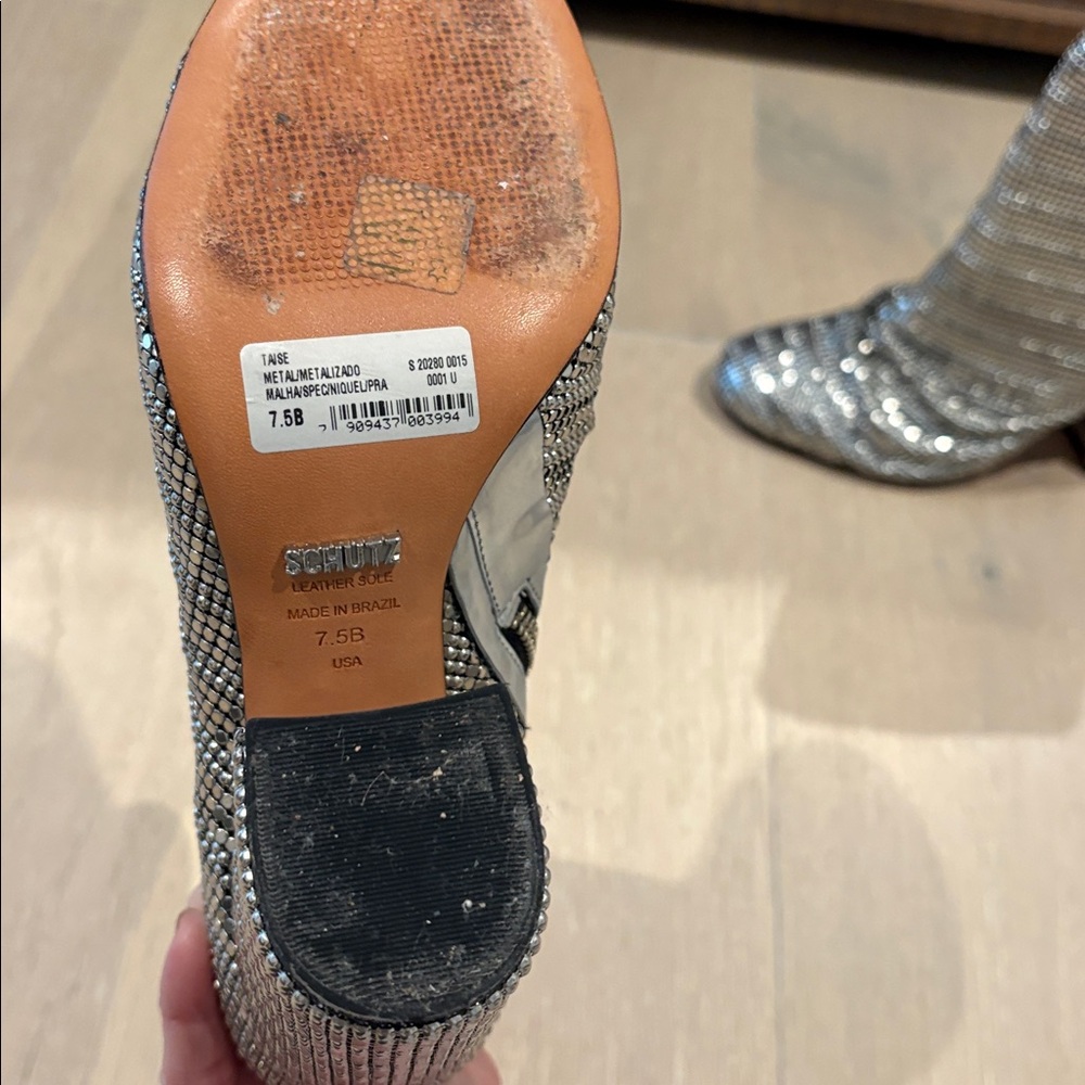 SCHUTZ Metallic Ankle Booties - Picture 4 of 6